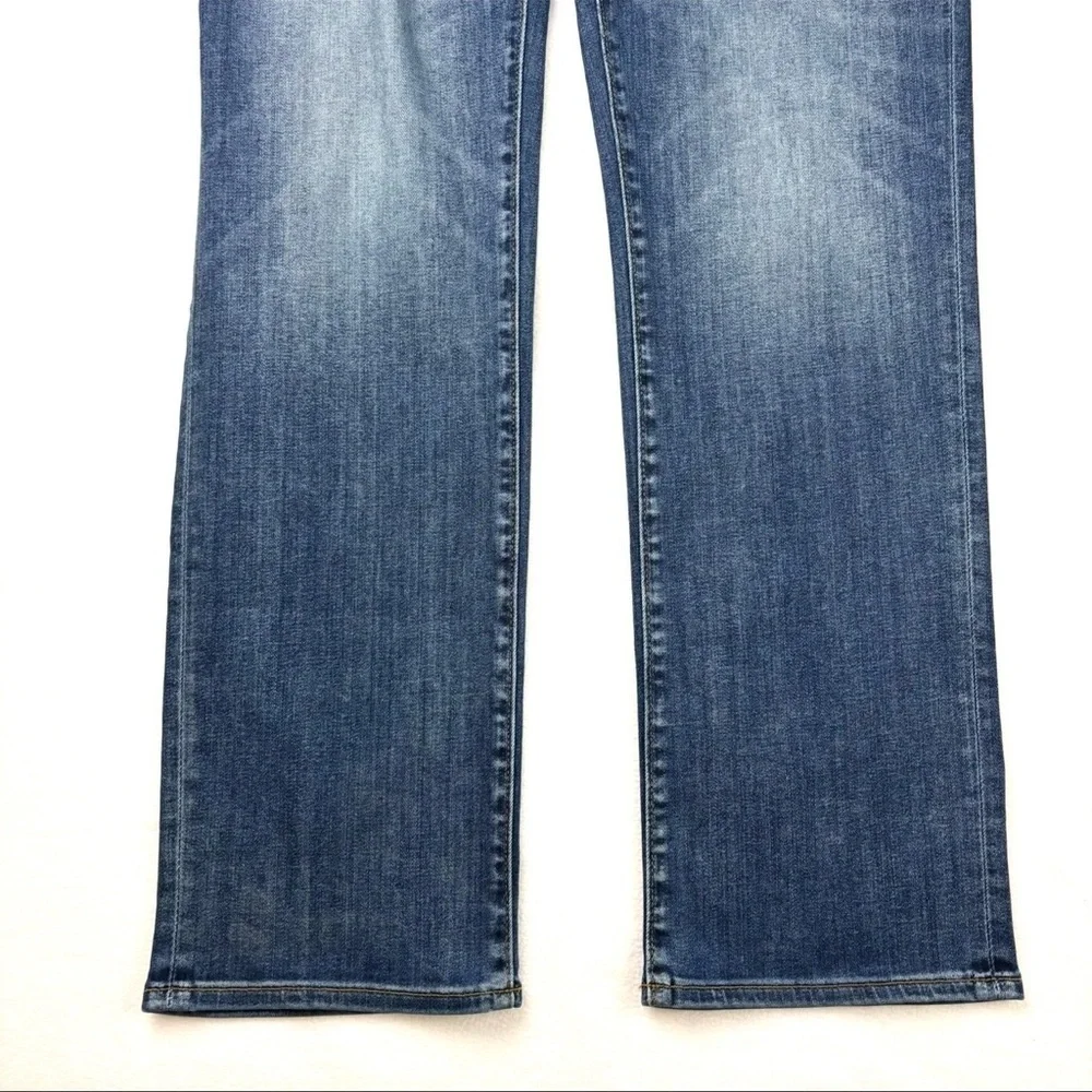 Banana Republic Med Blue Whisker‎ Faded Slim Straight Stretch Jeans 34/34